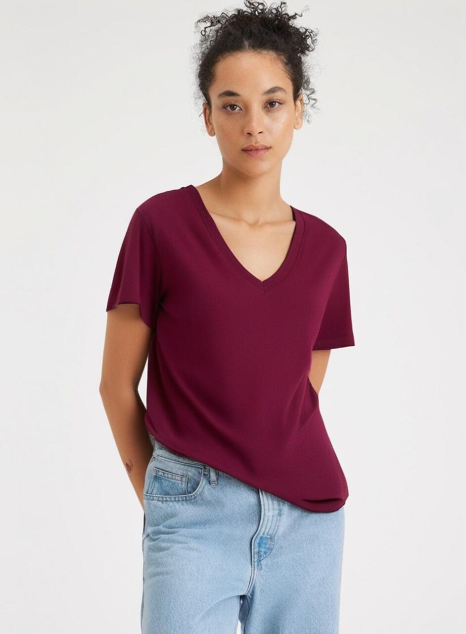 BELLA + CANVAS® Women’s Jersey Relaxed Short Sleeve V-Neck T-Shirt
